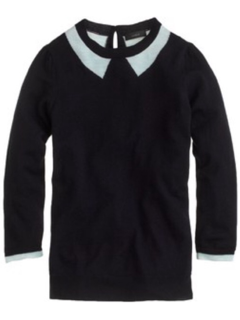 J. Crew Merino Tippi Sweater in Trompe l'oeil Navy Sz S
